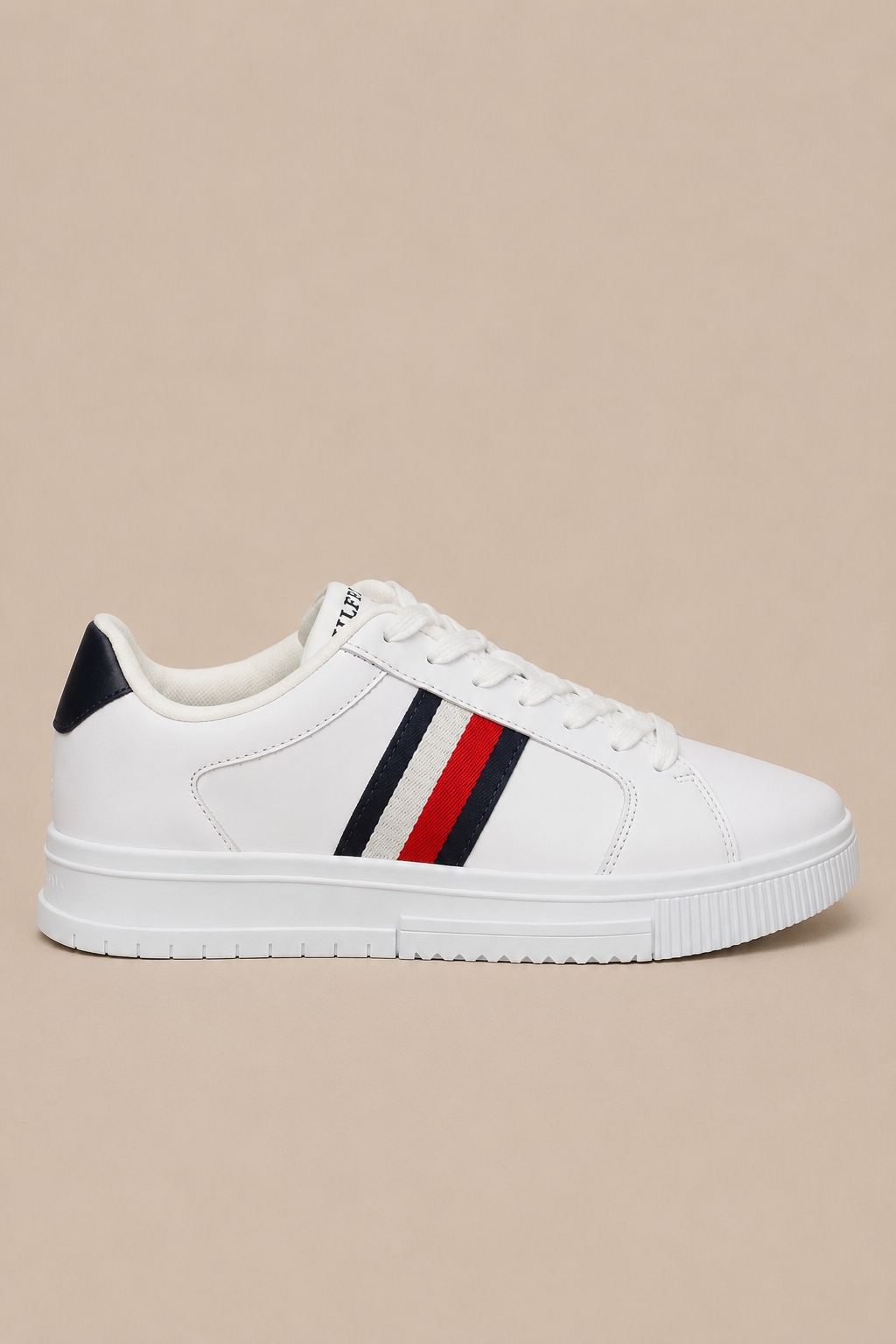 Tommy Hilfiger Supercup Stripes Sneakers Laag Heren - Wit - MelonMax