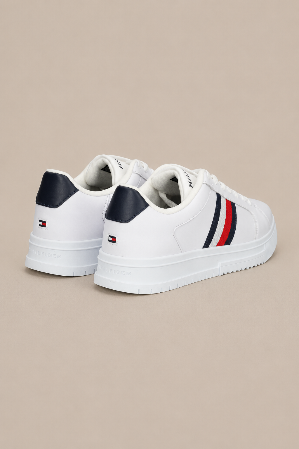Tommy Hilfiger Supercup Stripes Sneakers Laag Heren - Wit - MelonMax