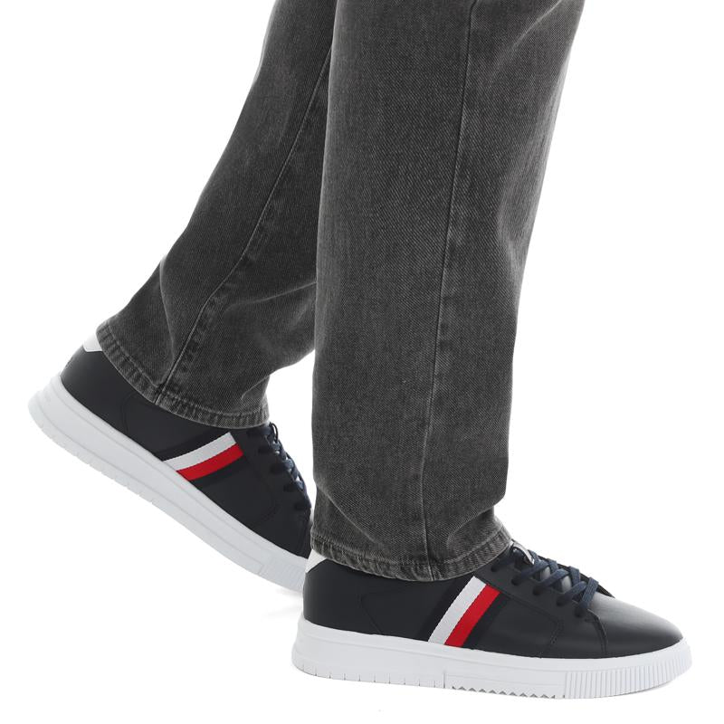 Tommy Hilfiger Supercup Stripes Sneakers Laag Heren - Desert Sky - MelonMax