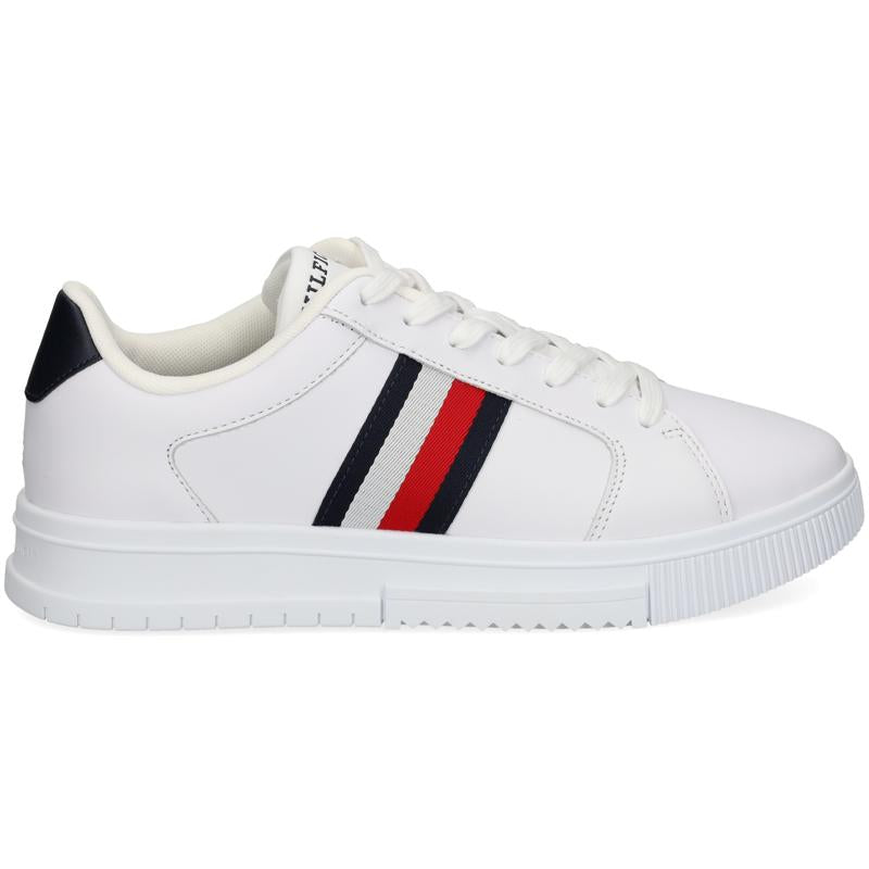 Tommy Hilfiger Supercup Stripes Sneakers Laag Heren - Wit - MelonMax
