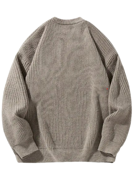 JOWA Donker Beige/Grijze Heren Trui van Zware Ribstof (oversized) - MelonMax