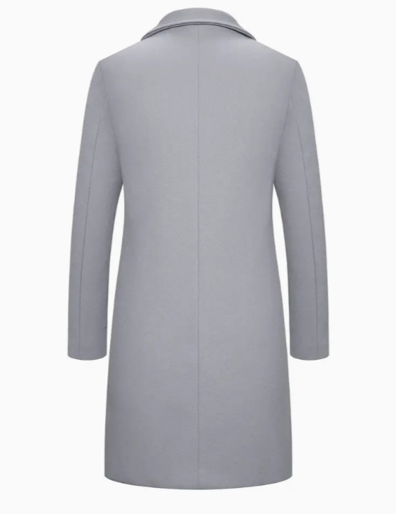 JOWA Heren Grijze Manteljas - Klassieke Overcoat voor Stijl & Warmte - MelonMax