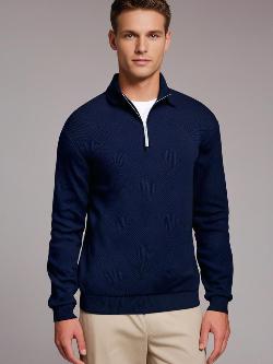 JOWA Heren Donkerblauwe Half-Zip Sweater - MelonMax