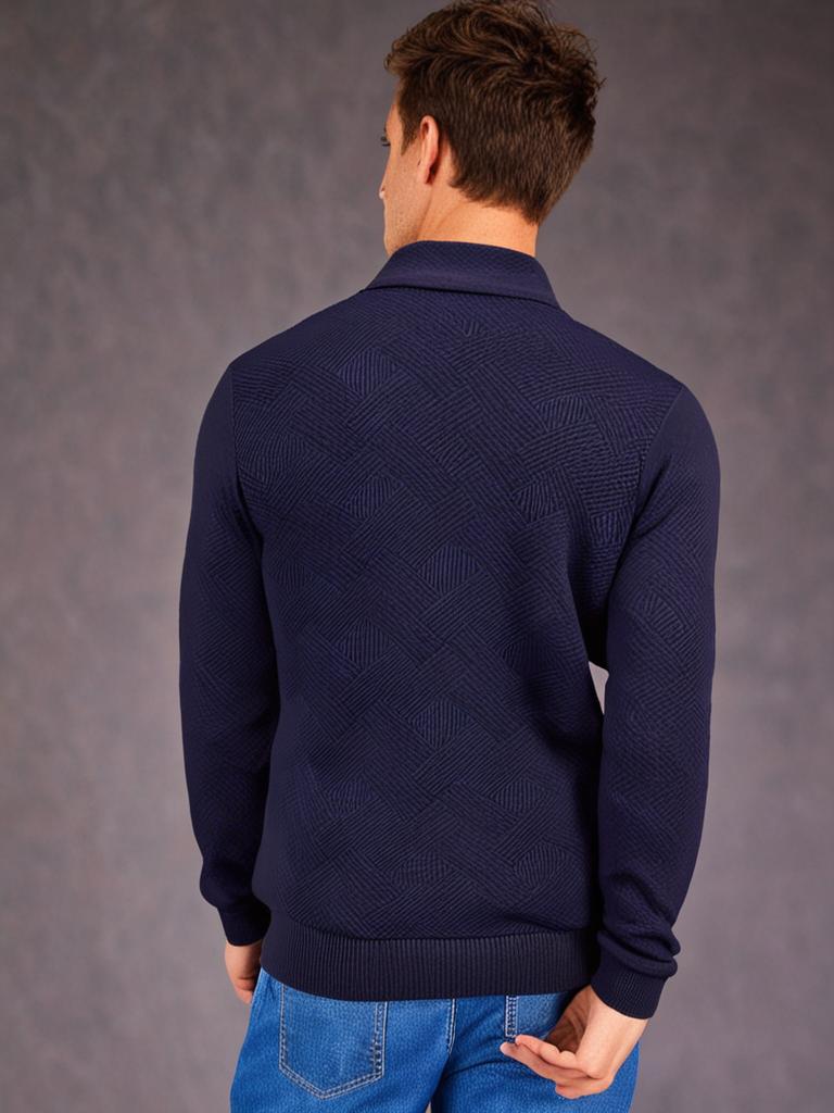 JOWA Heren Donkerblauwe Half-Zip Sweater - MelonMax