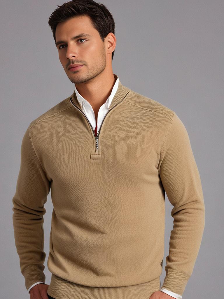 JOWA Beige Quarter-zip Trui - MelonMax
