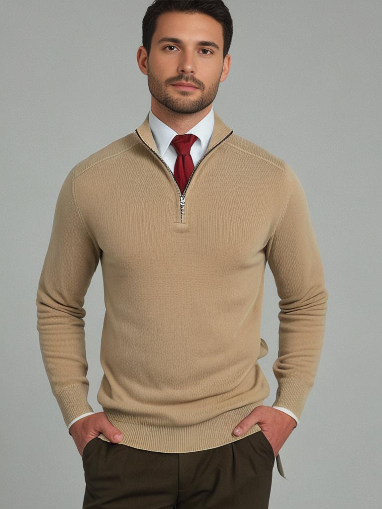 JOWA Beige Quarter-zip Trui - MelonMax