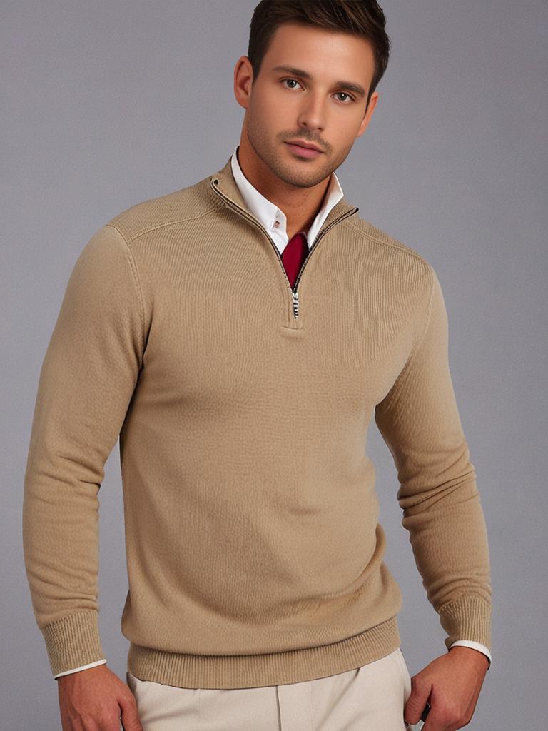 JOWA Beige Quarter-zip Trui - MelonMax