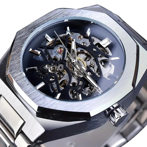 Phantom Herenhorloge (41mm) – Luxe Roestvrij Stalen Horloge met Open Uurwerk - MelonMax