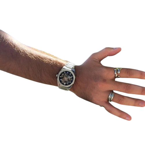 Phantom Herenhorloge (41mm) – Luxe Roestvrij Stalen Horloge met Open Uurwerk - MelonMax