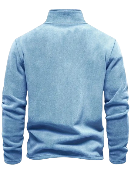 JOWA Herentrui met Halve Ritssluiting – Comfortabele Polyester Sweater voor Herfst/Winter (Licht Blauw) - MelonMax