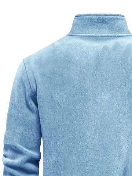 JOWA Herentrui met Halve Ritssluiting – Comfortabele Polyester Sweater voor Herfst/Winter (Licht Blauw) - MelonMax