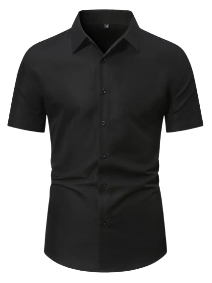 JOWA Klassiek Herenoverhemd met Korte Mouwen – Zakelijk & Casual Overhemd, 100% Polyester - MelonMax