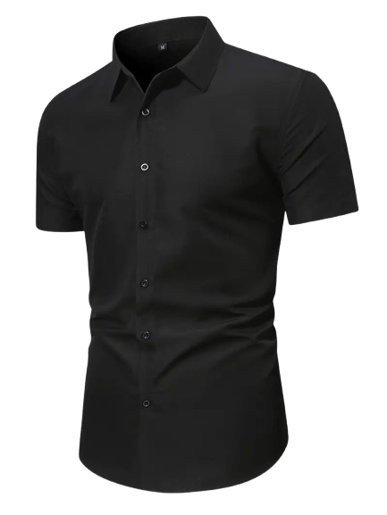 JOWA Klassiek Herenoverhemd met Korte Mouwen – Zakelijk & Casual Overhemd, 100% Polyester - MelonMax