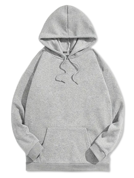JOWA Grijze Casual Hoodie voor Heren – Zachte en Trendy Hoodie van 100% Polyestervezel, Ideaal voor Winter en Herfst - MelonMax