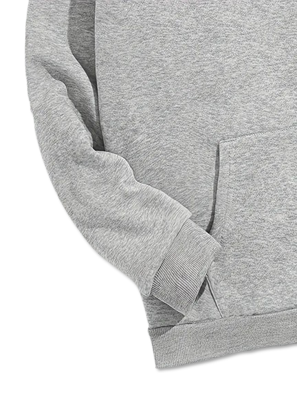 JOWA Grijze Casual Hoodie voor Heren – Zachte en Trendy Hoodie van 100% Polyestervezel, Ideaal voor Winter en Herfst - MelonMax