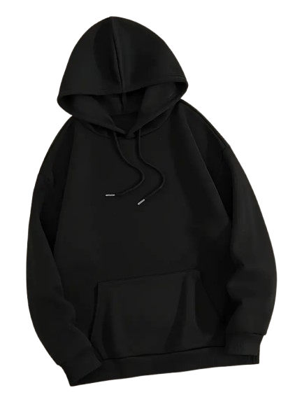 JOWA Zwarte Casual Hoodie voor Heren – Zachte en Trendy Hoodie van 100% Polyestervezel, Perfect voor Winter en Herfst - MelonMax