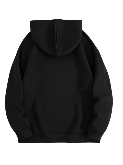 JOWA Zwarte Casual Hoodie voor Heren – Zachte en Trendy Hoodie van 100% Polyestervezel, Perfect voor Winter en Herfst - MelonMax