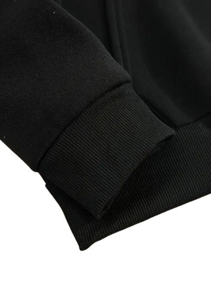 JOWA Zwarte Casual Hoodie voor Heren – Zachte en Trendy Hoodie van 100% Polyestervezel, Perfect voor Winter en Herfst - MelonMax