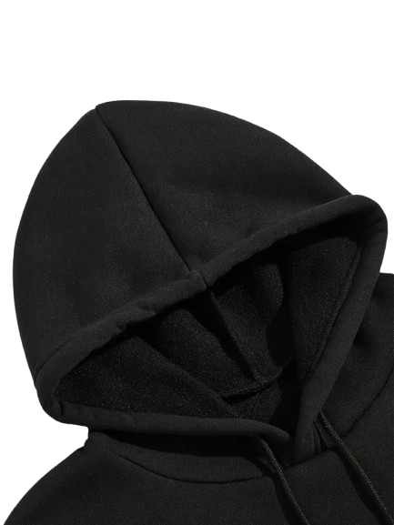 JOWA Zwarte Casual Hoodie voor Heren – Zachte en Trendy Hoodie van 100% Polyestervezel, Perfect voor Winter en Herfst - MelonMax