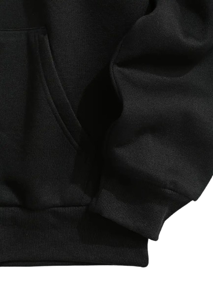 JOWA Zwarte Casual Hoodie voor Heren – Zachte en Trendy Hoodie van 100% Polyestervezel, Perfect voor Winter en Herfst - MelonMax