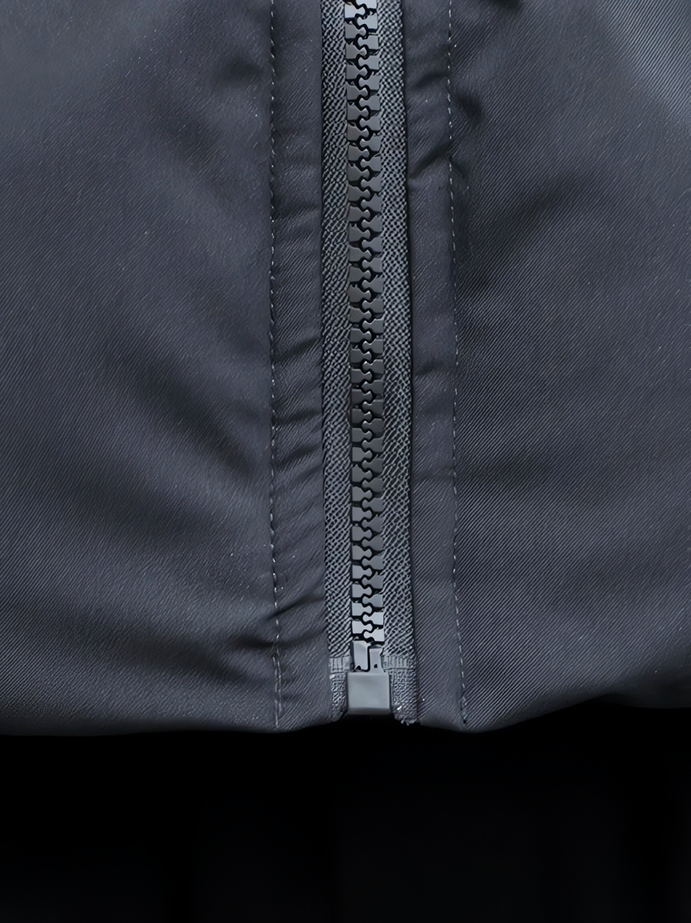 JOWA Zwarte Heren Casual Pufferjack - 100% Polyester, Opstaande Kraag - MelonMax