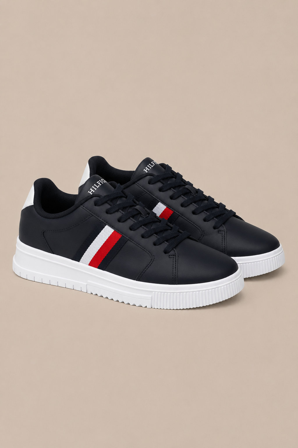 Tommy Hilfiger Supercup Stripes Sneakers Laag Heren - Desert Sky
