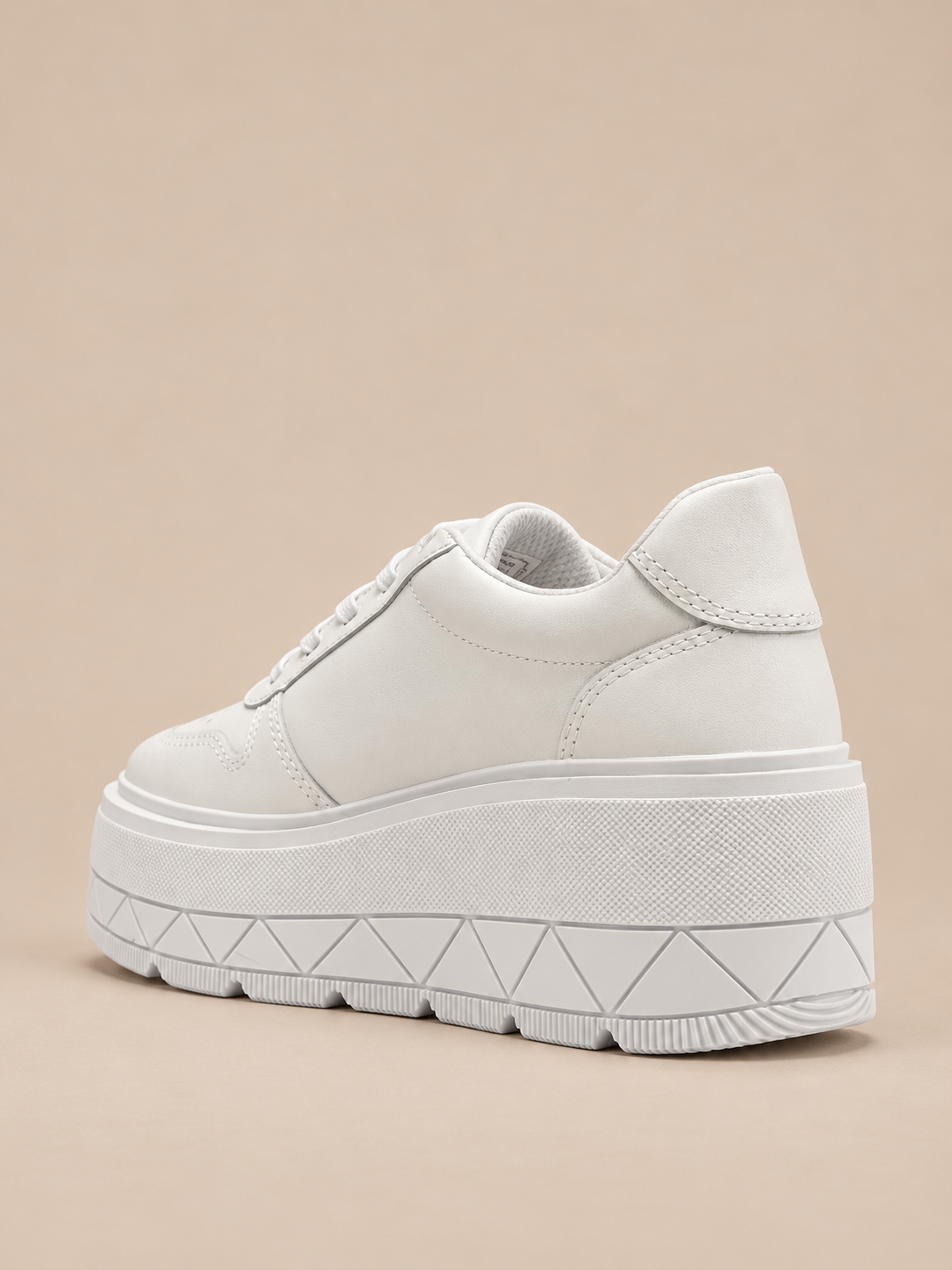 Schutz Tênis Plataforma Couro Branco Dames Sneakers