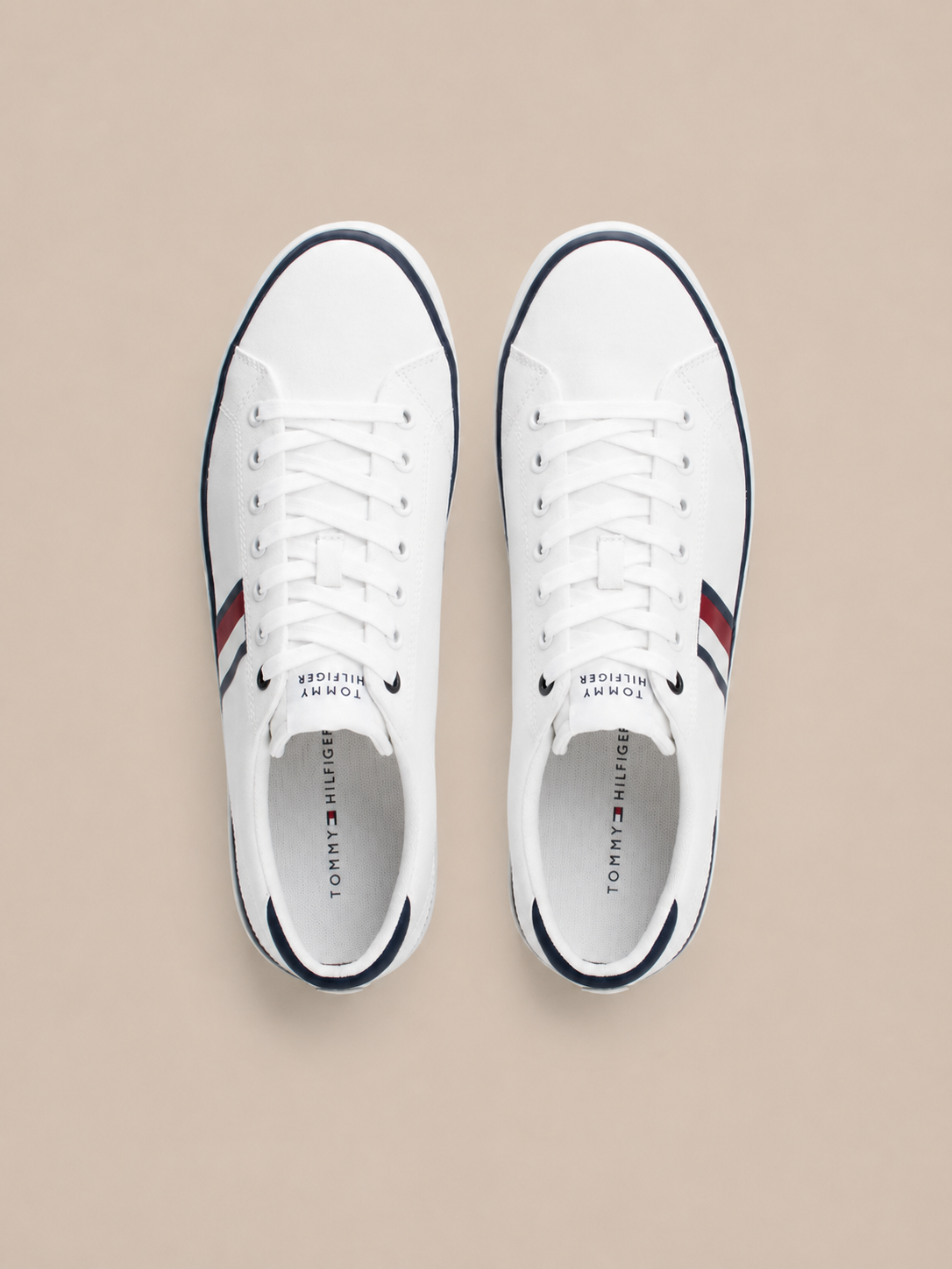 Tommy Hilfiger Signature Tape Sneakers Laag Heren - Wit - MelonMax