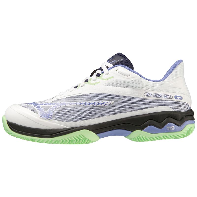 Mizuno Wave Exceed Light 2 Padelschoenen Unisex - Wit/Groen/Blauw - MelonMax