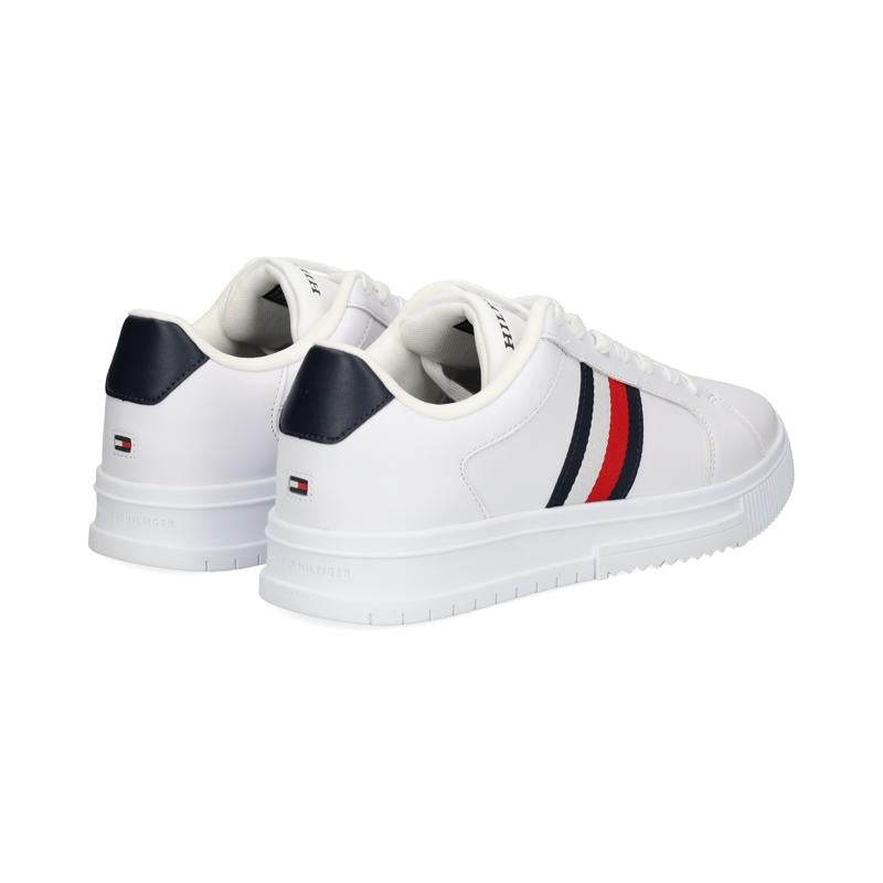 Tommy Hilfiger Supercup Stripes Sneakers Laag Heren - Wit - MelonMax