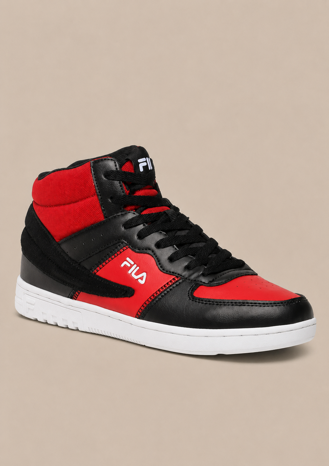 Fila High-Top Sneakers - Stijlvolle Rode/Zwarte Herensneakers - MelonMax