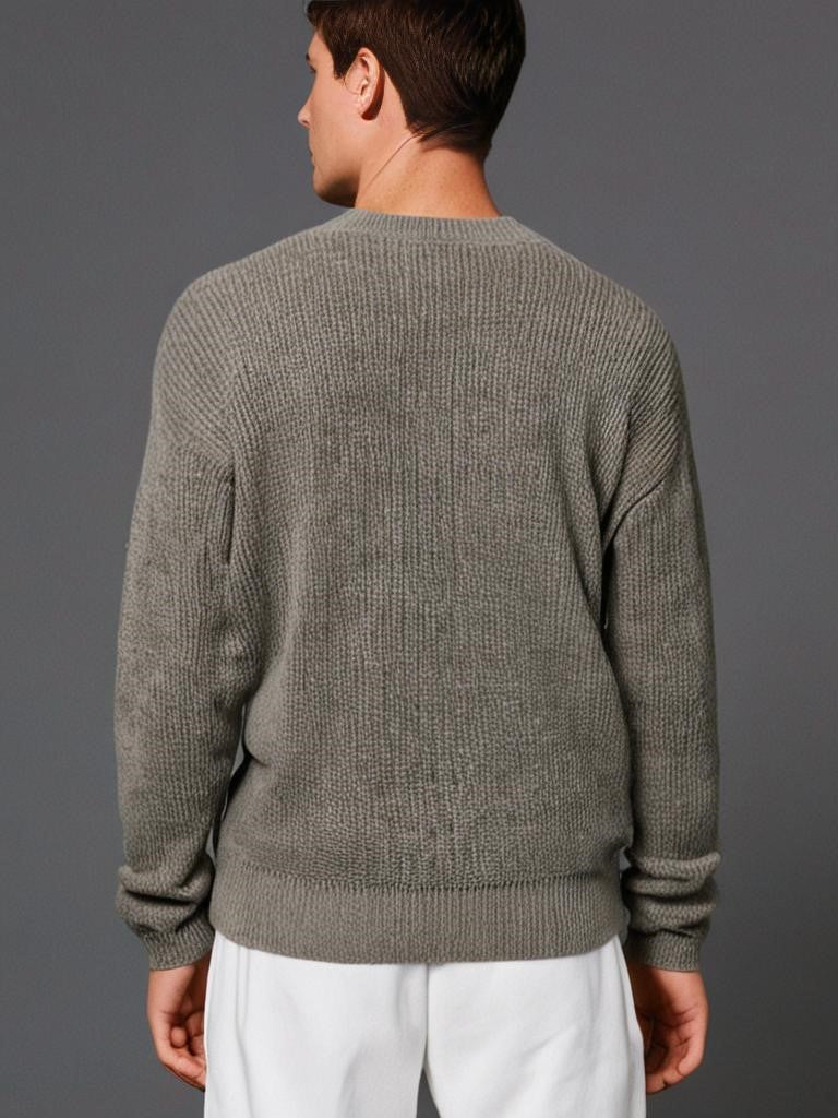 JOWA Donker Beige/Grijze Heren Trui van Zware Ribstof (oversized) - MelonMax