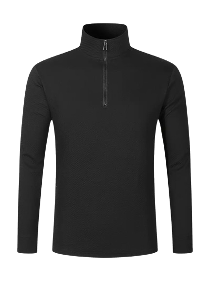 Casual Heren Quarter-Zip Trui met Regular Fit en Ritssluiting - Perfect voor Herfst, Winter en Lente