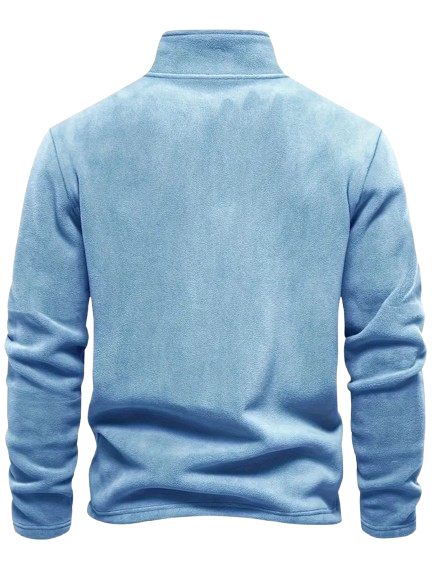 JOWA Herentrui met Halve Ritssluiting – Comfortabele Polyester Sweater voor Herfst/Winter (Licht Blauw)