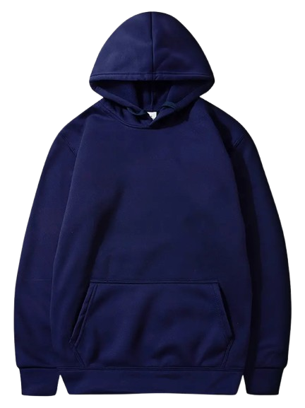 Blauwe Herens Hoodie met Capuchon en Kangoeroezak – 100% Polyester, Casual Sweatshirt voor Alle Seizoenen