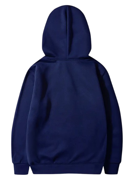 Blauwe Herens Hoodie met Capuchon en Kangoeroezak – 100% Polyester, Casual Sweatshirt voor Alle Seizoenen