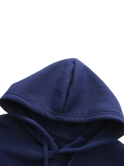 Blauwe Herens Hoodie met Capuchon en Kangoeroezak – 100% Polyester, Casual Sweatshirt voor Alle Seizoenen