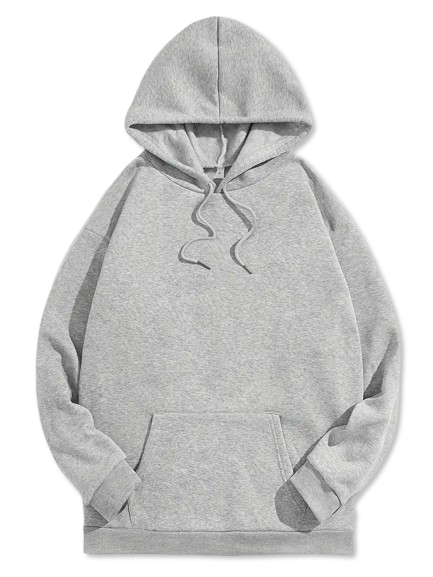 Grijze Casual Hoodie voor Heren – Zachte en Trendy Hoodie van 100% Polyestervezel, Ideaal voor Winter en Herfst